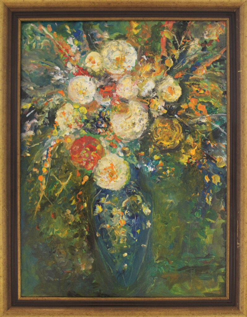 Buchet în vază albastră